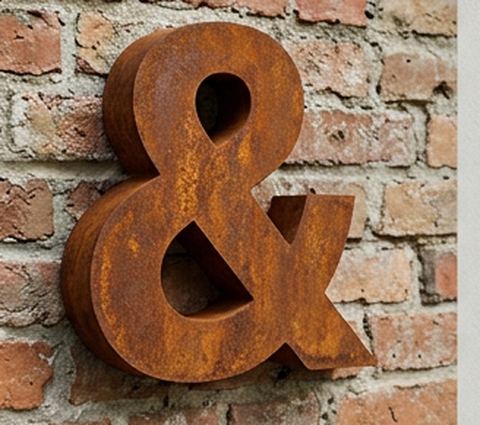 Símbolo en acero corten envejecido