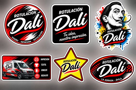 Selección de stickers troquelados Rotulación Dalí